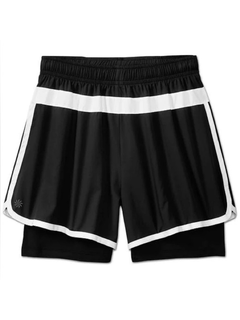 Athleta Hana Black and White Women's Athletic Layered Shorts